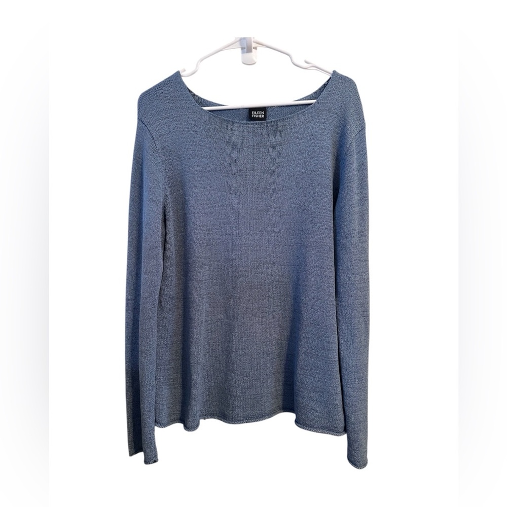 Eileen fisher Blue Scoop Neck Sweater